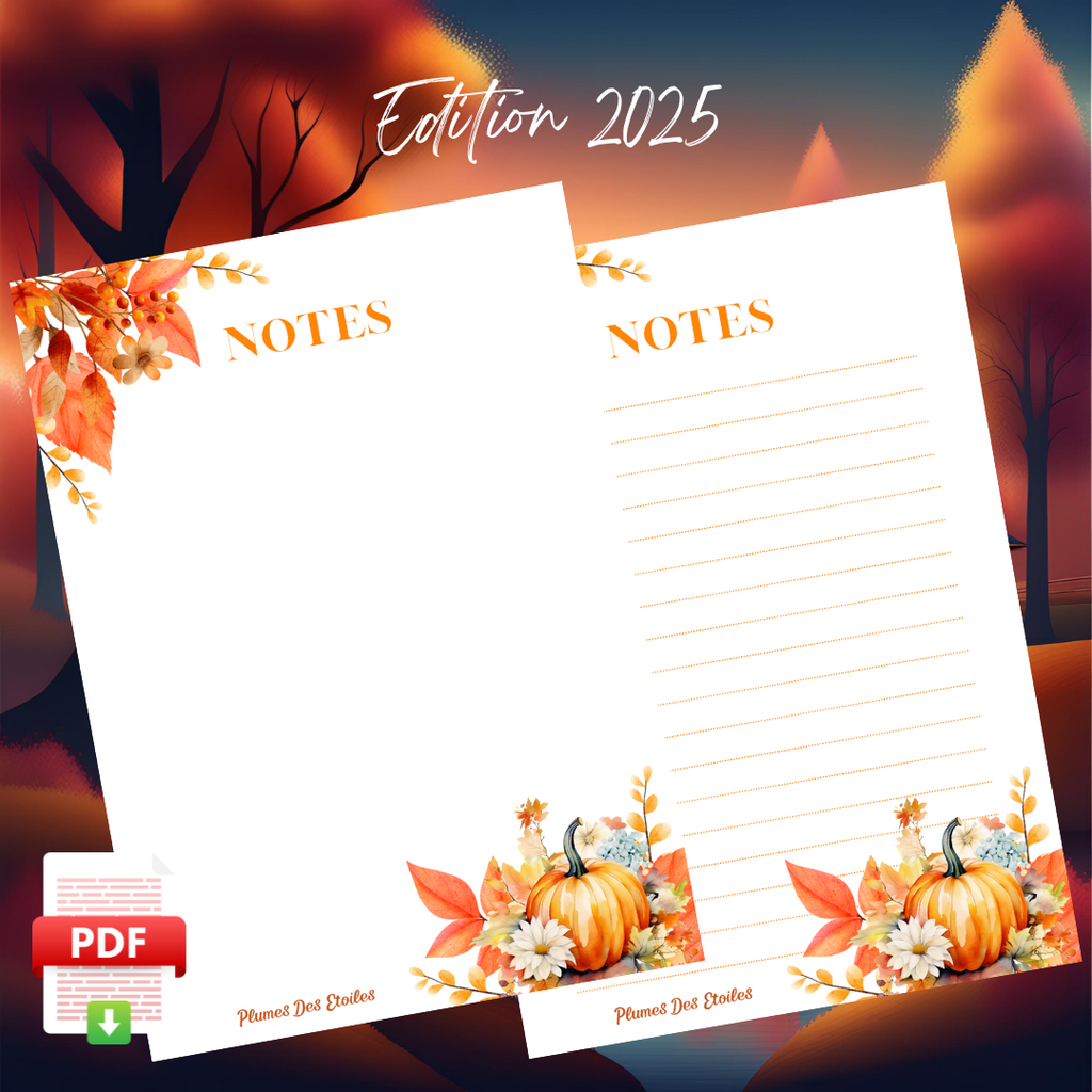 📥 Bloc-Notes A6 - Citrouille