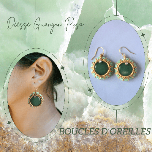 [BIJ14BO002] Boucles d'oreilles - Déesse Guanyin Pusa