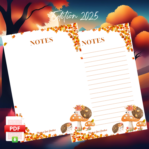 [AUTUMN24BN003T] 📥 Bloc-Notes A6 - Hérisson