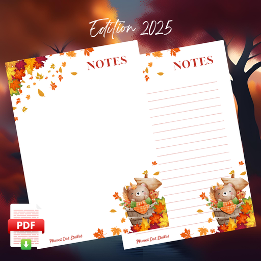 [AUTUMN24BN004T] 📥 Bloc-Notes A6 - Ourson