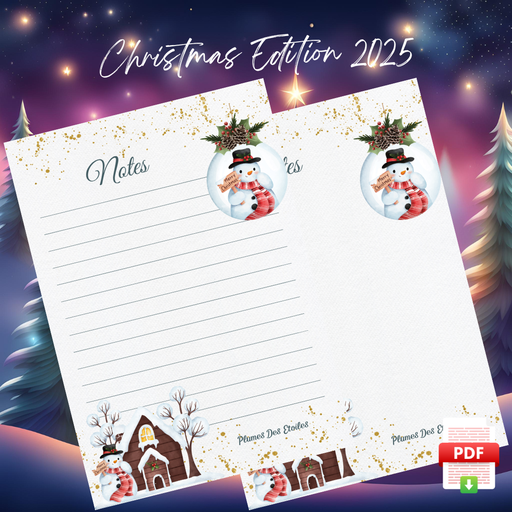 [XMAS24BN001T] ​📥 Bloc-Notes A6 - Bonhomme de neige