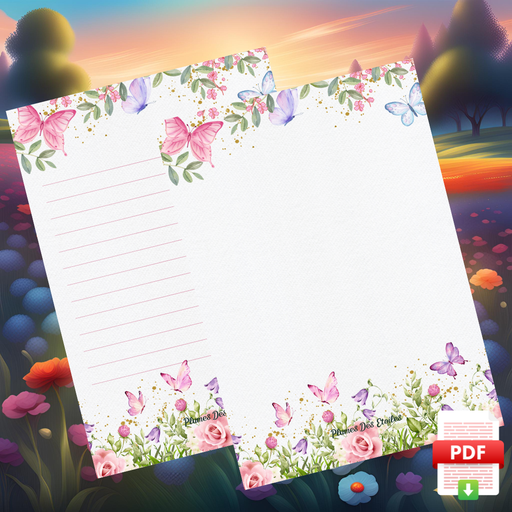 [FLOW24BN003T] ​📥 Bloc-Notes A6 - Fleurs à papillons