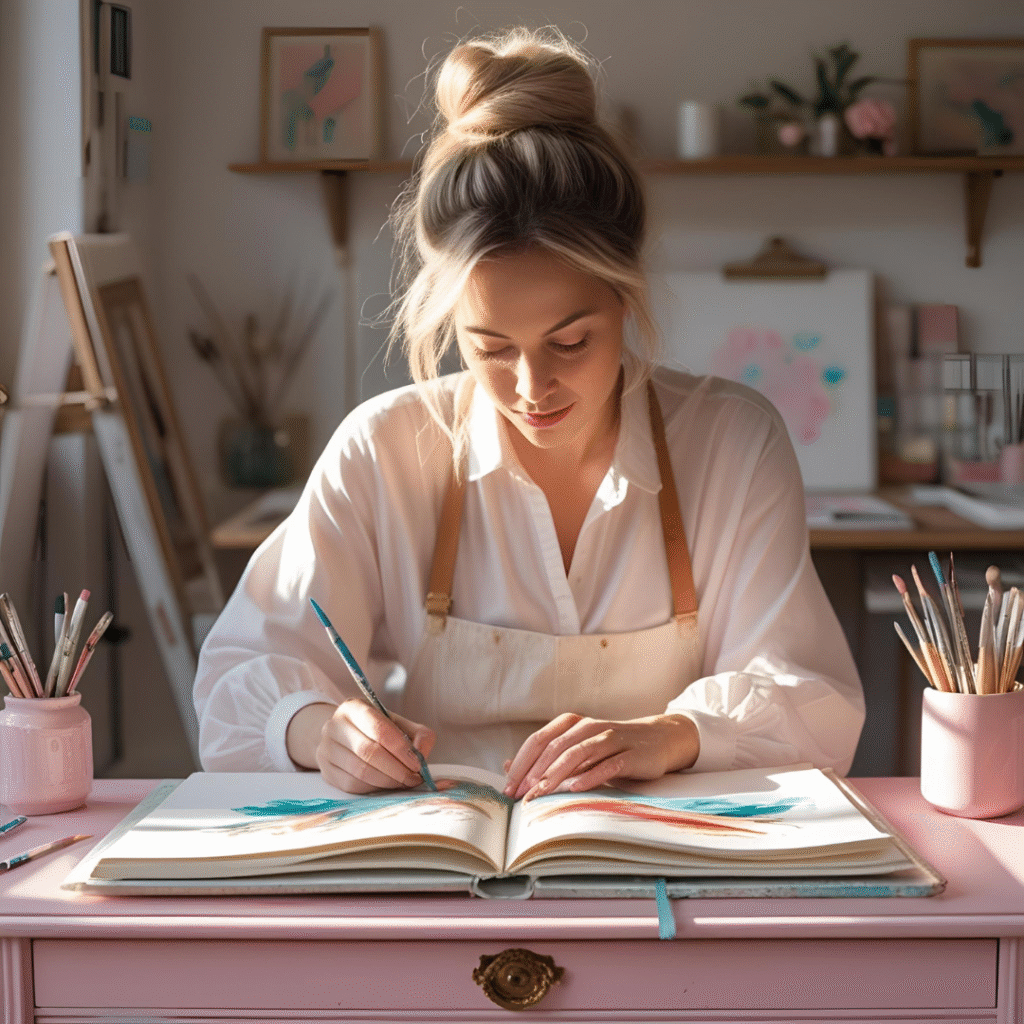 Découvre les secrets et étapes derrière la création de mes œuvres poétiques et artisanales, pour mieux apprécier chaque geste et chaque inspiration.