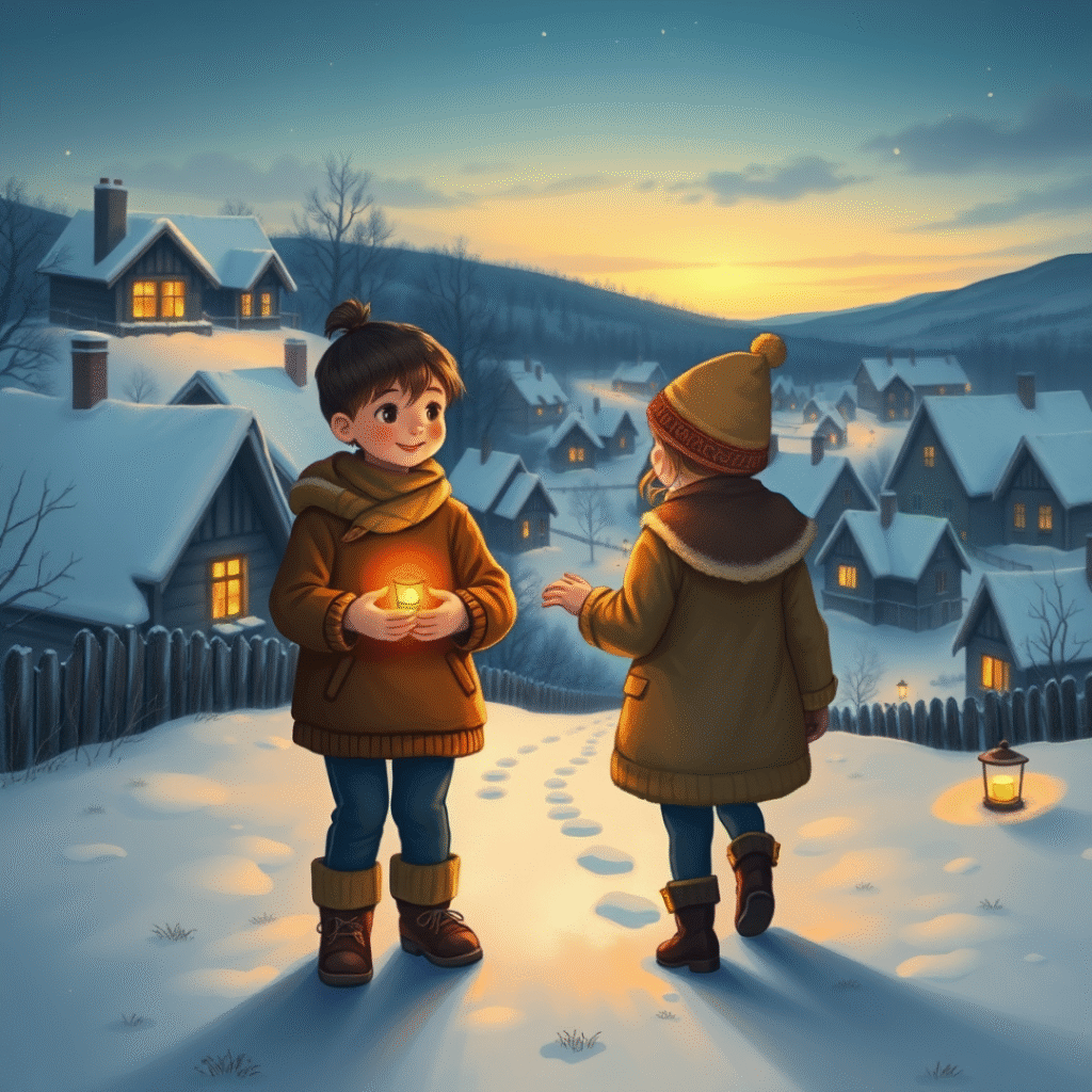 Le retour au village — “La lumière ramenée”