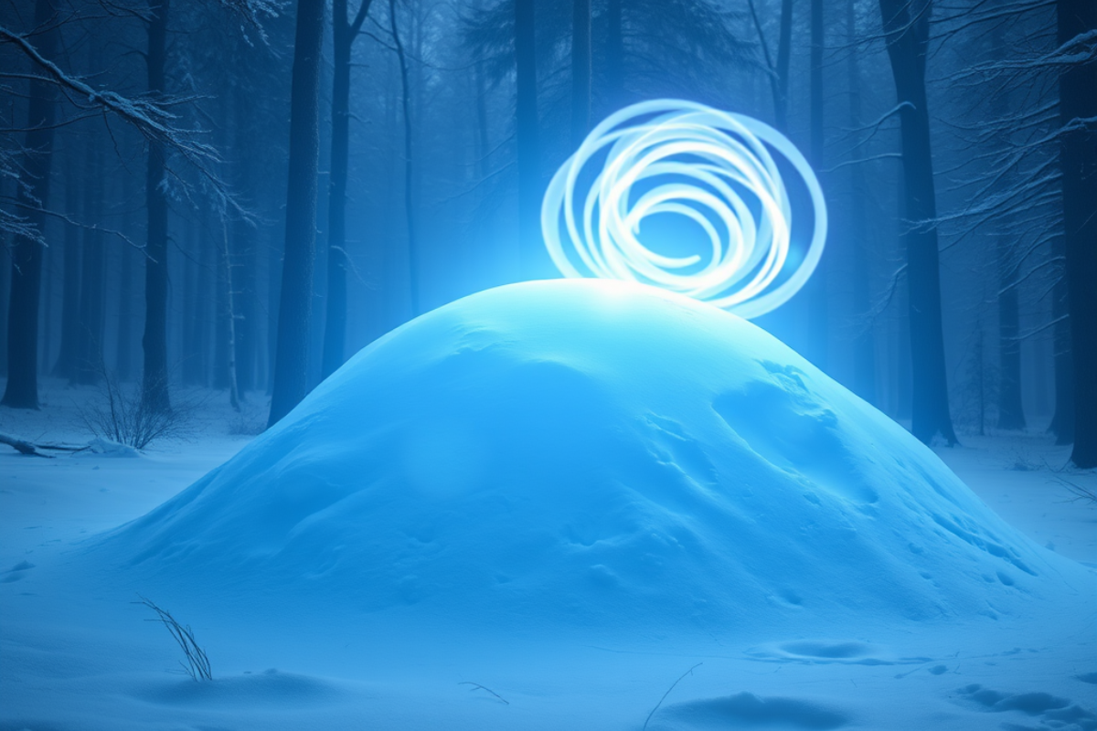 Un conte d’hiver poétique : Nils découvre un cristal magique offert par la neige silencieuse et apprend la puissance du partage et de la bonté.