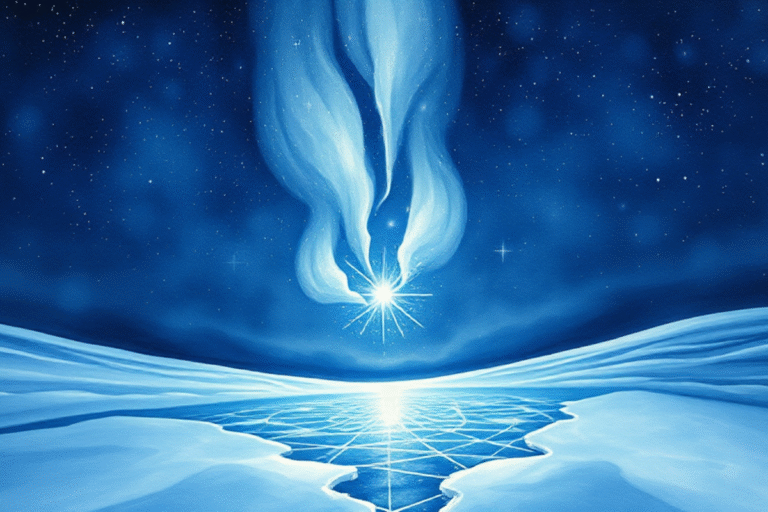 Un conte hivernal poétique où Élia réveille la musique de l’hiver et restaure l’harmonie grâce à la mélodie des cristaux de givre.