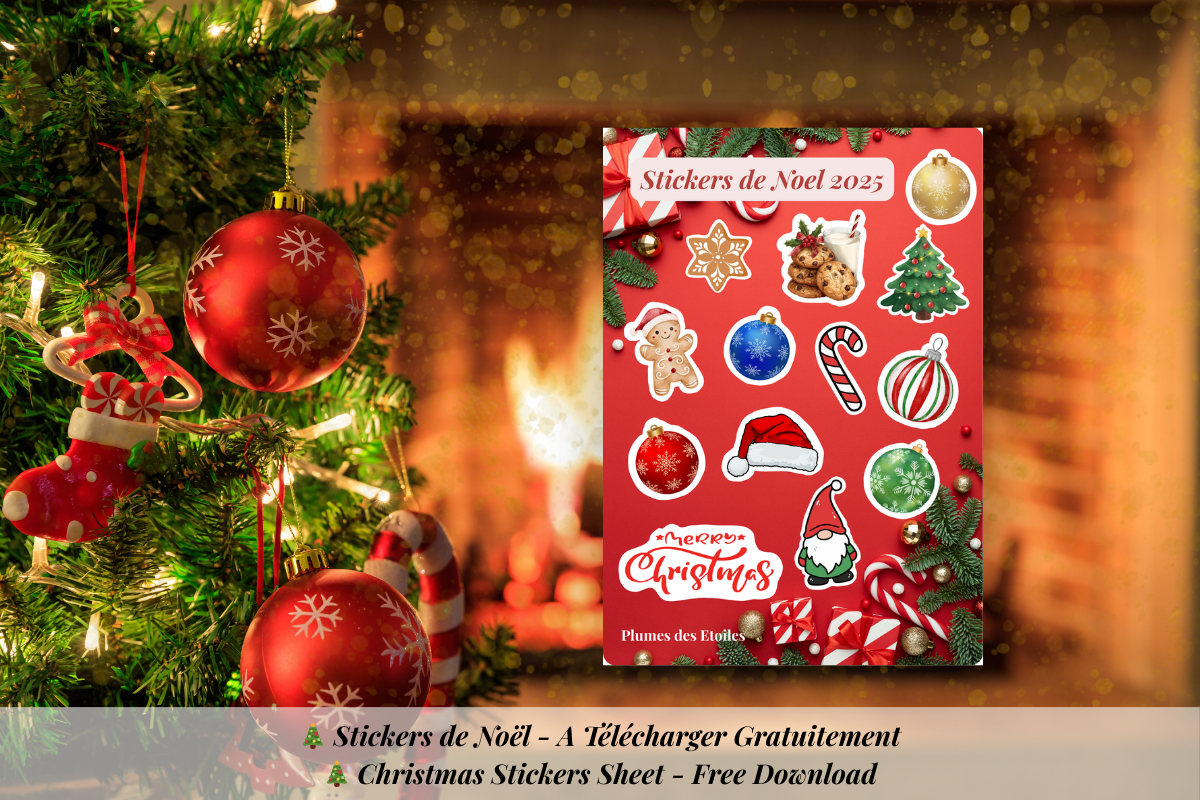 Découvre une planche de stickers magiques à imprimer : illustrations enchantées, ambiance hivernale et douceur créative pour sublimer tes carnets et projets.