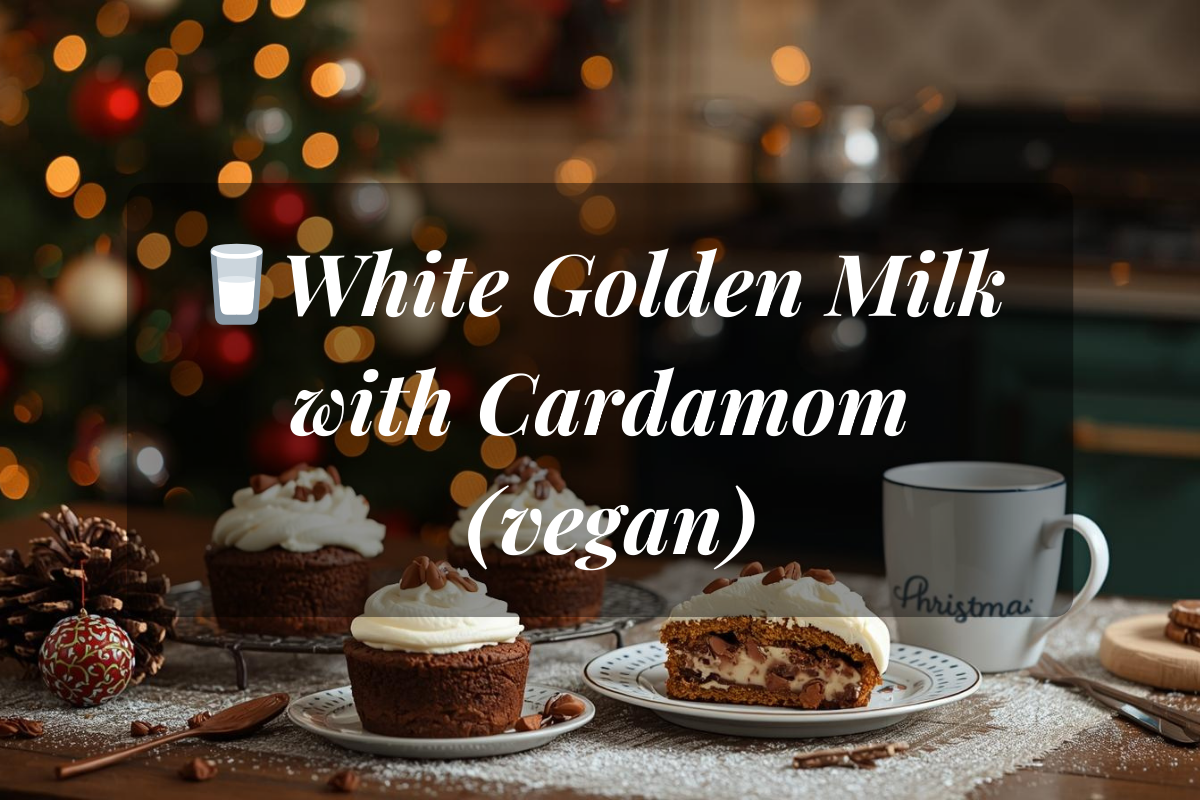 Boisson vegan douce et réconfortante : un lait d’or blanc à la cardamome, parfait pour l’hiver, les rituels cocooning et les instants de calme intérieur.
