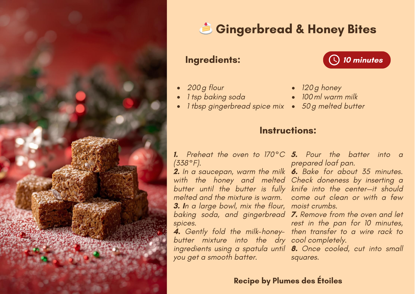 Des bouchĂ©es moelleuses au parfum de miel et dâĂ©pices, parfaites pour infuser ton hiver dâune douceur rĂ©confortante. âš