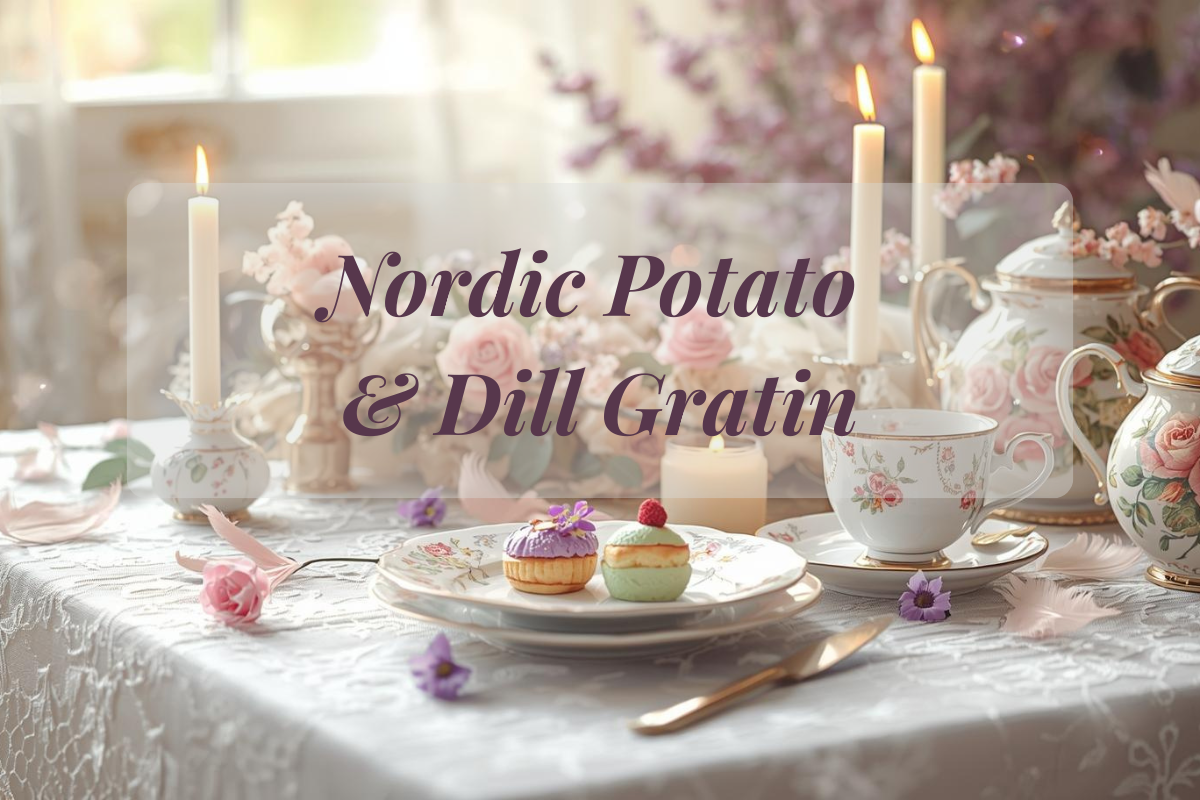 Un gratin nordique fondant aux pommes de terre et à l’aneth, inspiré des cuisines scandinaves, simple et réconfortant.